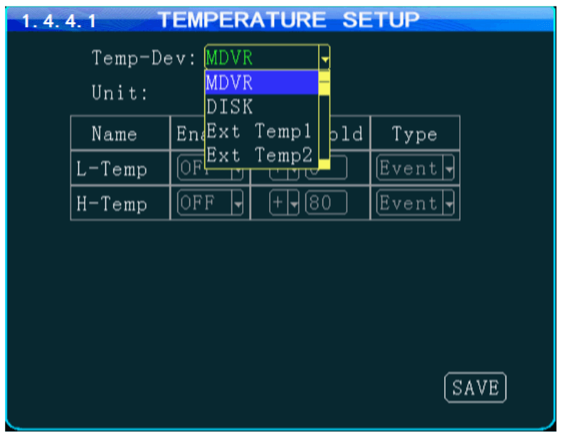 Temperature Setup